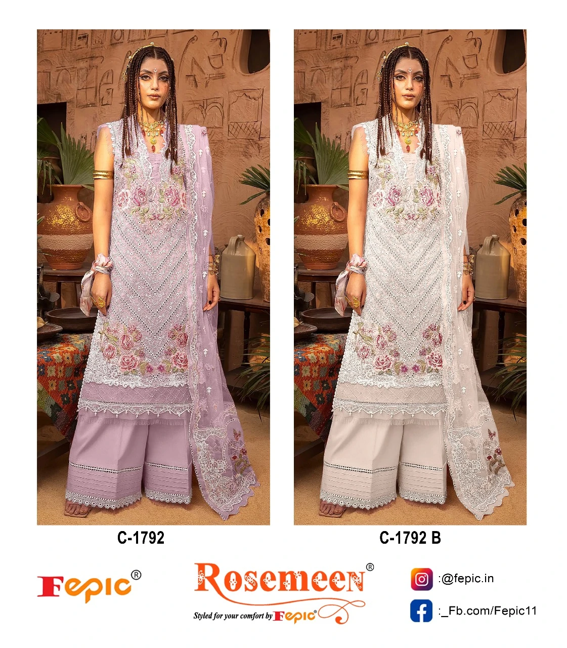Fepic 1792 Set Pure Cotton Wholesale Pakistani Salwar Suit Catalog — Wholesale Salwar Suits, MPA wholesale from Surat — view 5